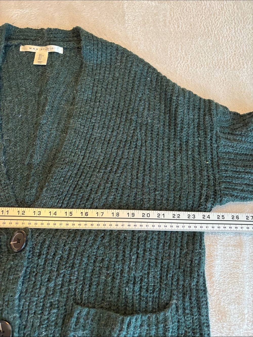 Max Studio Chunky Knit Alpaca Wool Blend Oversized Cardigan Women’s L EUC - Picture 8 of 9